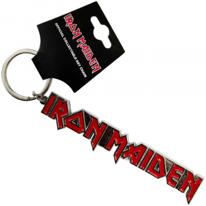 Iron Maiden - Logo With Tails Keychain (Red) in der Gruppe Minishops / Iron Maiden bei Bengans Skivbutik AB (1129670)