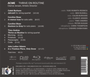 Acme - Thrive On Routine (2 Blu-Ray Audio) in der Gruppe MUSIK / Musik Blu-Ray / Klassiskt bei Bengans Skivbutik AB (2397020)