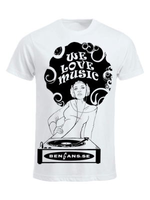 Bengans Dj Girl -  T-Shirt White in der Gruppe MERCH bei Bengans Skivbutik AB (2474974r)