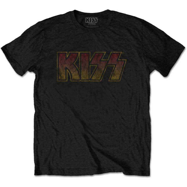 Kiss - Vintage Classic Logo Uni Bl T-Shirt in der Gruppe MERCH / Kleidung / T-Shirts bei Bengans Skivbutik AB (3351521r)