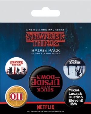 Stranger Things - Stranger Things (Upside Down) Badge Pack in der Gruppe MERCH bei Bengans Skivbutik AB (3587740)