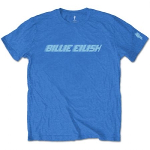 Billie Eilish - Blue Racer Logo Uni Blue    in der Gruppe MERCHANDISE / T-shirt / Pop-Rock bei Bengans Skivbutik AB (3739568r)