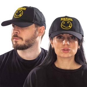 Nirvana - Logo & Smiley Bl Baseball C in der Gruppe MERCHANDISE / Merch / Hårdrock bei Bengans Skivbutik AB (3795844)