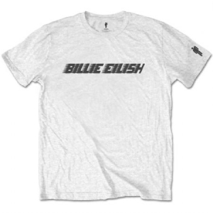 Billie Eilish - Black Racer Logo Uni Wht   (XL) in der Gruppe MERCHANDISE / T-shirt / Pop-Rock bei Bengans Skivbutik AB (3808679)