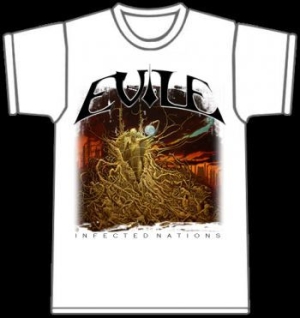 Evile - T/S Infected Nations White (M) in der Gruppe Merchandise bei Bengans Skivbutik AB (3811468)