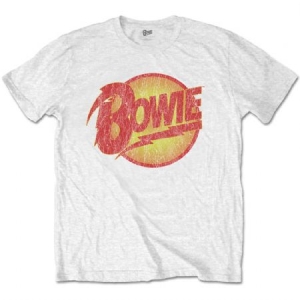 David Bowie/ T-shirt - Vintage Diamond Dogs Logo (Men White) (XL) in der Gruppe Minishops / David Bowie / David Bowie Merch bei Bengans Skivbutik AB (3826300)