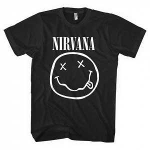 Nirvana - Unisex Tee: White Smiley in der Gruppe Merchandise bei Bengans Skivbutik AB (3834113r)