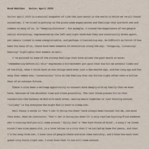 Brad Mehldau - Suite: April 2020 in der Gruppe Övrigt /  bei Bengans Skivbutik AB (3844795)