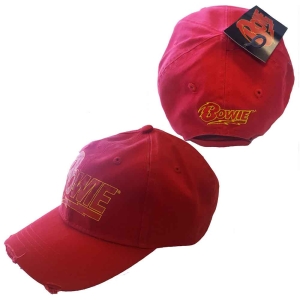 David Bowie - Flash Logo Red Baseball C in der Gruppe MERCHANDISE / Merch / Pop-Rock bei Bengans Skivbutik AB (3921730)