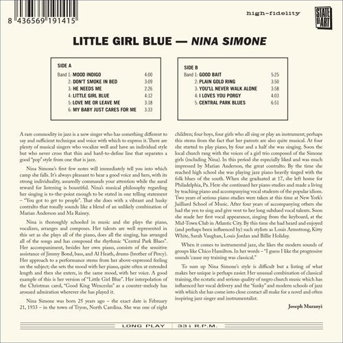 Nina Simone - Little Girl Blue in der Gruppe CD / Jazz/Blues bei Bengans Skivbutik AB (3922953)