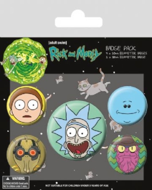 Rick and Morty - Rick and Morty (Heads) Badge Pack in der Gruppe CDON - Exporterade Artiklar_Manuellt / Merch_CDON_exporterade bei Bengans Skivbutik AB (3944346)
