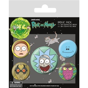 Pin-Button Badge - Rick and Morty (Heads) Badge Pack in der Gruppe Merchandise bei Bengans Skivbutik AB (3944346)