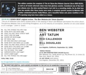 Ben Webster - Ben Webster & Art Tatum Quartet in der Gruppe CD / Jazz bei Bengans Skivbutik AB (4045941)