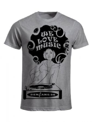 Bengans Dj Girl - T-shirt Grey in der Gruppe MERCH / T-Shirt / Sommar T-shirt 23 bei Bengans Skivbutik AB (4071171r)