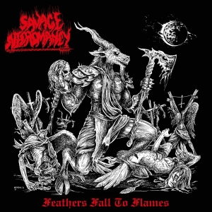 Savage Necromancy - Feathers Fall To Flames (Blood Red in der Gruppe VINYL / Hårdrock bei Bengans Skivbutik AB (4141963)