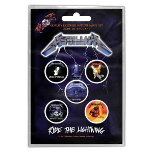 Metallica - Ride The Lightning Retail Packed Button  in der Gruppe MERCHANDISE / Accessoarer / Hårdrock bei Bengans Skivbutik AB (4168406)