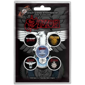 Saxon - Wheels Of Steel Button Badge Pack in der Gruppe MERCHANDISE / Accessoarer / Hårdrock bei Bengans Skivbutik AB (4168410)