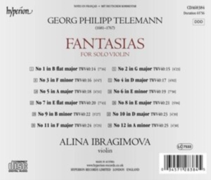 Telemann Georg Philipp - Fantasias For Solo Violin in der Gruppe Externt_Lager / Naxoslager bei Bengans Skivbutik AB (4184324)