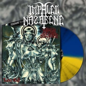 Impaled Nazarene - Latex Cult (Blue/Yellow Vinyl Lp) in der Gruppe VINYL / Hårdrock/ Heavy metal bei Bengans Skivbutik AB (4188339)