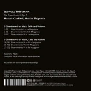 Matteo Musica Elegentia | Cicchitti - Six Divertimenti Op. 1 in der Gruppe CD / Klassiskt,Övrigt bei Bengans Skivbutik AB (4223684)