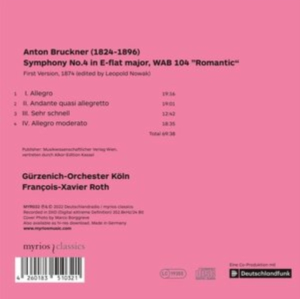 Gurzenich-Orchester Köln/Roth François-X - Bruckner Symphony No. 4 (First Version) in der Gruppe Övrigt /  bei Bengans Skivbutik AB (4224882)