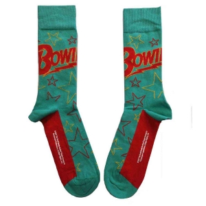 David Bowie - Stars Outline Uni Green Socks (Eu 40-45) in der Gruppe MERCHANDISE / Merch / Pop-Rock bei Bengans Skivbutik AB (4225969)