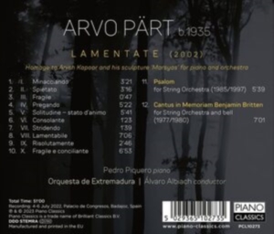 Pärt Arvo - Lamentate in der Gruppe Externt_Lager / Naxoslager bei Bengans Skivbutik AB (4229884)