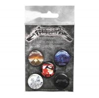 Metallica - Button Badge Set Albums 1983-1991 in der Gruppe MERCHANDISE / Merch / Hårdrock bei Bengans Skivbutik AB (4231088)