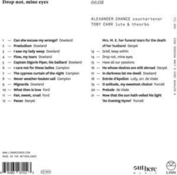 Various - Drop Not, Mine Eyes in der Gruppe CD / Klassiskt bei Bengans Skivbutik AB (4242406)
