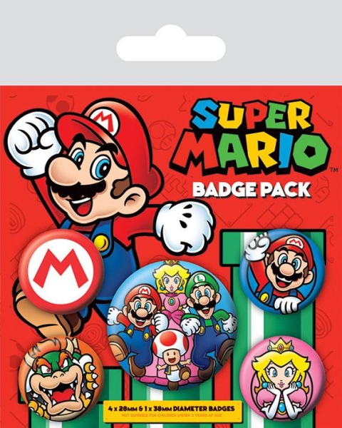 SUPER MARIO - MARIO Badge Pack in der Gruppe MERCH bei Bengans Skivbutik AB (4248479)