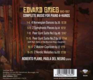 Grieg Edvard Hagerup - Grieg: Complete Music For Piano 4-H in der Gruppe Externt_Lager / Naxoslager bei Bengans Skivbutik AB (4255656)