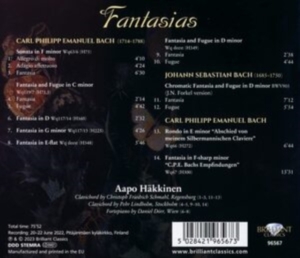 Bach C P E Bach J S - C.P.E. Bach: Fantasias in der Gruppe CD / Klassiskt bei Bengans Skivbutik AB (4255657)