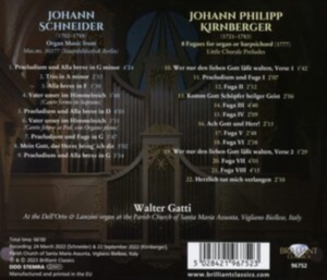 Kirnberger Johann Philipp Schneid - Schneider & Kirnberger: Organ Music in der Gruppe Externt_Lager / Naxoslager bei Bengans Skivbutik AB (4255659)