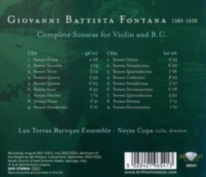 Fontana Giovanni Battista - Fontana: Complete Sonatas For Violi in der Gruppe Externt_Lager / Naxoslager bei Bengans Skivbutik AB (4255685)
