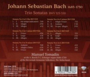 Bach Johann Sebastian - Trio Sonatas Bwv 525-530 in der Gruppe Externt_Lager / Naxoslager bei Bengans Skivbutik AB (4261289)