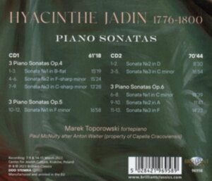 Marek Toporowski - Jadin: Piano Sonatas, Op. 4-6 (2Cd) in der Gruppe Externt_Lager / Naxoslager bei Bengans Skivbutik AB (4261322)