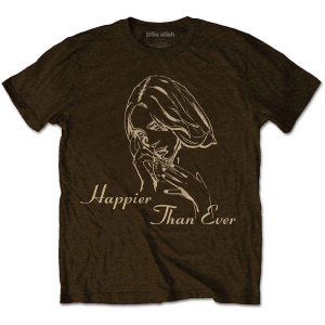 Billie Eilish - Happier Than Ever Uni Brown    in der Gruppe MERCH / T-Shirt / Rockoff_Nya April24 bei Bengans Skivbutik AB (4267348r)