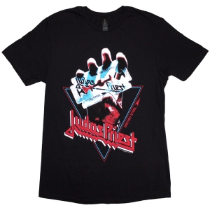Judas Priest - Unisex T-Shirt: British Steel Hand Triangle in der Gruppe MERCHANDISE / T-shirt / Hårdrock bei Bengans Skivbutik AB (4267923r)