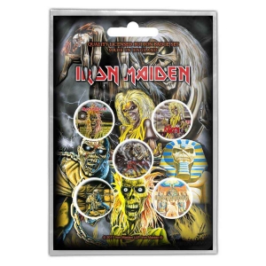 Iron Maiden - Early Albums Button Badge Pack in der Gruppe MERCHANDISE / Accessoarer / Hårdrock bei Bengans Skivbutik AB (4271711)