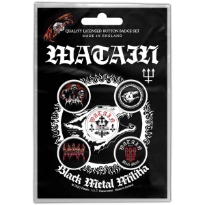 Watain - Black Metal Militia Button Badge Pack in der Gruppe MERCHANDISE / Accessoarer / Hårdrock bei Bengans Skivbutik AB (4271733)