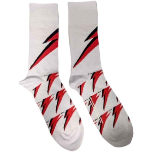 David Bowie - Flash Uni Wht Socks (Eu 40-45) in der Gruppe MERCHANDISE / Merch / Pop-Rock bei Bengans Skivbutik AB (4271737)