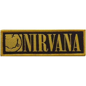 Nirvana - Logo & Smiley Bordered Woven Patch in der Gruppe MERCHANDISE / Merch / Hårdrock bei Bengans Skivbutik AB (4294314)