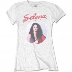 Selena Gomez - 80's Glam (Large) Ladies White T-Shirt in der Gruppe MERCH / T-Shirt / Sommar T-shirt 23 bei Bengans Skivbutik AB (4304068)