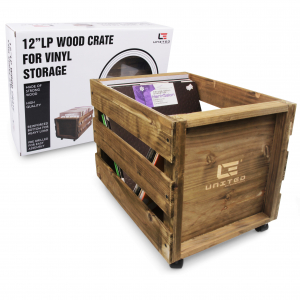 VinylZubehör - LP WOOD CRATE med hjul - Vinyl Storage in der Gruppe CDON - Exporterade Artiklar_Manuellt / Tillbehör_Vinyl_CDON_Exporterade bei Bengans Skivbutik AB (4307087)