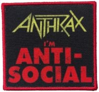 Anthrax - Patch Anti-Social (7,6 X 8,1 Cm) in der Gruppe MERCHANDISE / Stoffaufnäher / Heavy Metal bei Bengans Skivbutik AB (4379907)