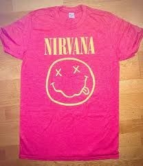 Nirvana - Nirvana T-Shirt Smiley (Light Red) in der Gruppe Minishops / Nirvana bei Bengans Skivbutik AB (4381354)