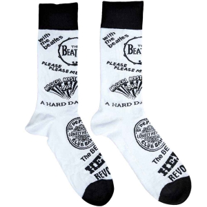 The Beatles - Albums Monochrome  Wht Socks (Eu 40-45) in der Gruppe MERCHANDISE / Merch / Pop-Rock bei Bengans Skivbutik AB (4395727)
