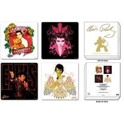 Elvis Presley - Coaster Set: Mixed Designs in der Gruppe MK Export CDON Merch bei Bengans Skivbutik AB (4400642)