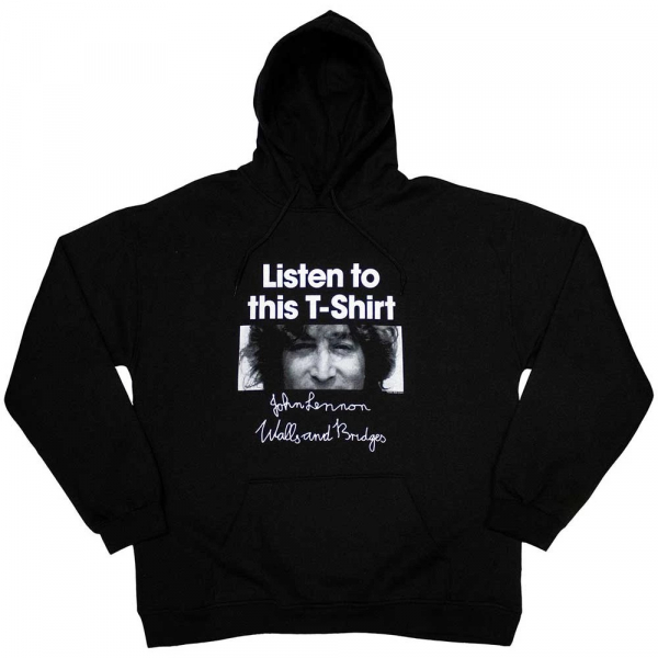 John Lennon - Unisex Pullover Hoodie: Listen To This in der Gruppe MERCH / Kleidung / Hoodies bei Bengans Skivbutik AB (4414380r)