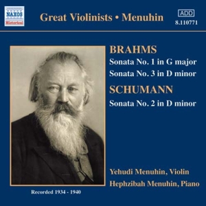 Brahms/Schumann - Sonatas Menuhin in der Gruppe Externt_Lager / Naxoslager bei Bengans Skivbutik AB (519507)